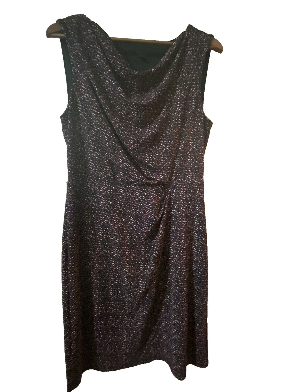 Ann Taylor Red Black White Dress Size 10 Scoop Neck, Career